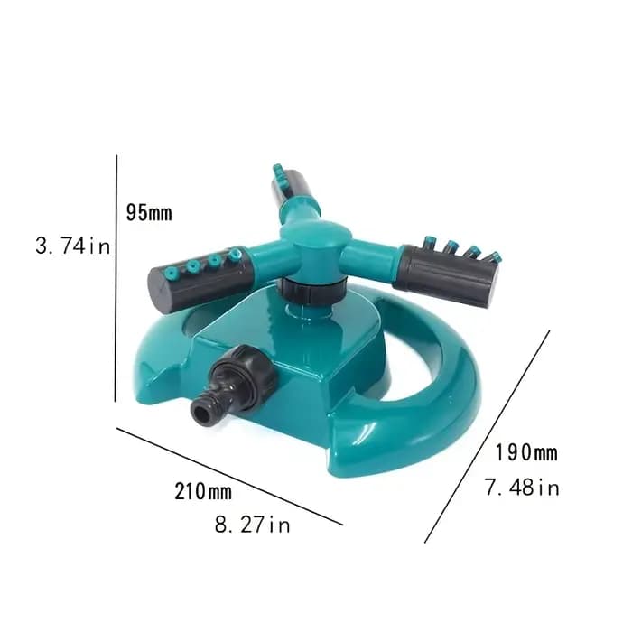 Arroseur de jardin portable à 3 bras, arroseur automatique pour pelouse extérieure