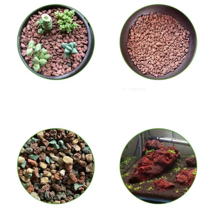Roche volcanique rouge 500g/1000g, plantes succulentes, literie, matériaux de Purification d'eau pou