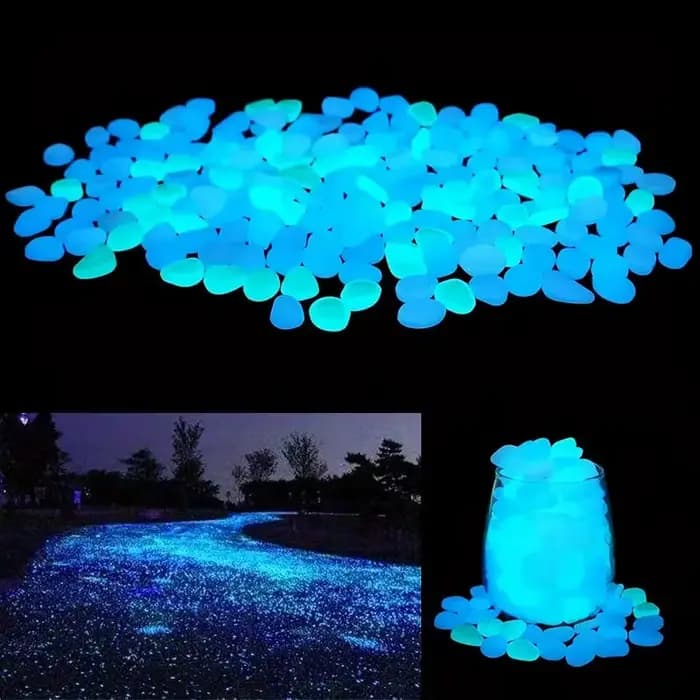 500 pierres lumineuses pour jardin, pierres décoratives qui brillent dans le noir, pour la décoratio