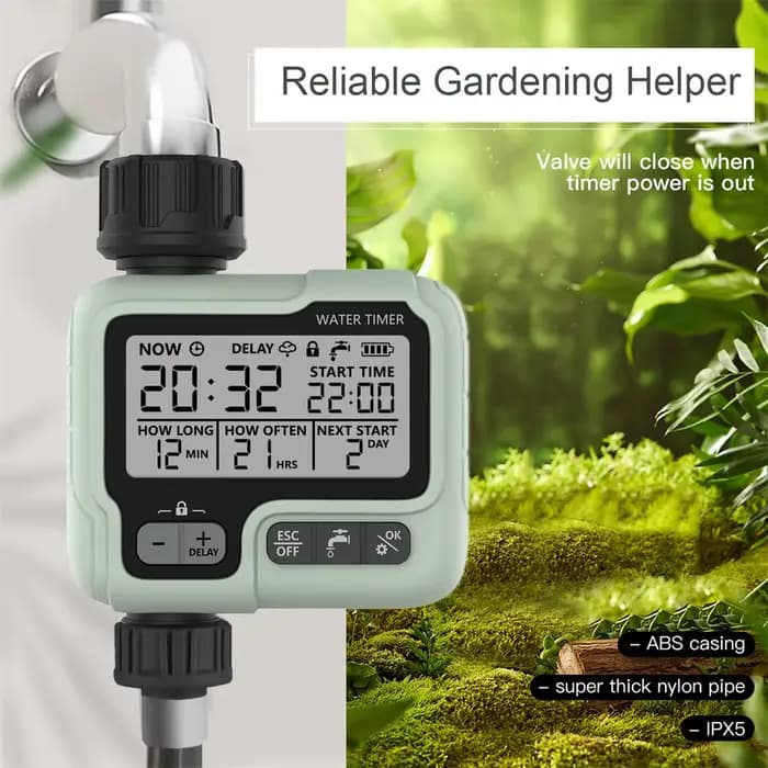 Minuterie d'eau automatique HCT-322, Machine d'irrigation numérique de jardin, arroseur Intelligent 