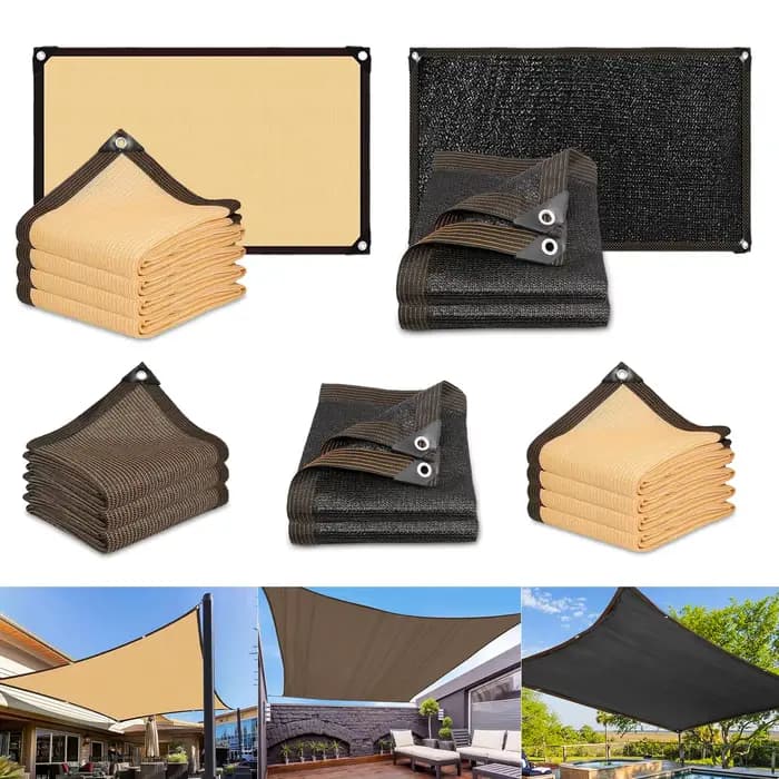 Filet pare-soleil beige, auvent de protection UV, facile à installer, adapté au balcon, au cour, à l