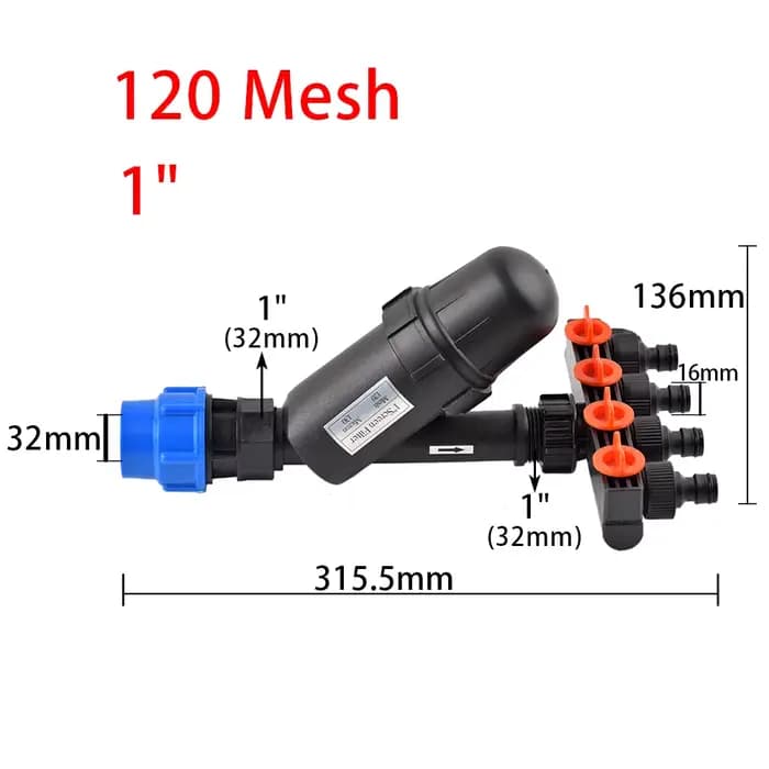 Filtre d'écran à mailles 120, filetage 3/4 1 pouce pour Joint de baril S60 IBC Ton, outil d'irrigati