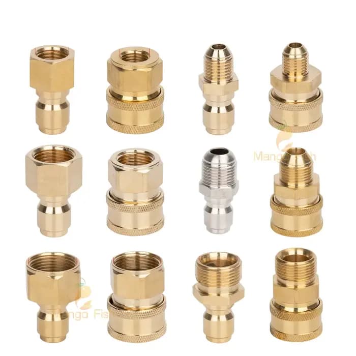 Connecteur rapide pour lave-auto en cuivre, 1/4 ", 3/8", 1/4 ", adaptateur haute pression, Joints de