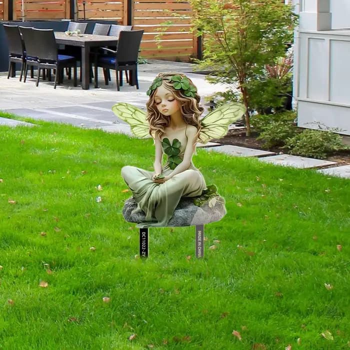 Décor de piquet de jardin féerique, décoration féerique de jardin 2D pour Patio extérieur