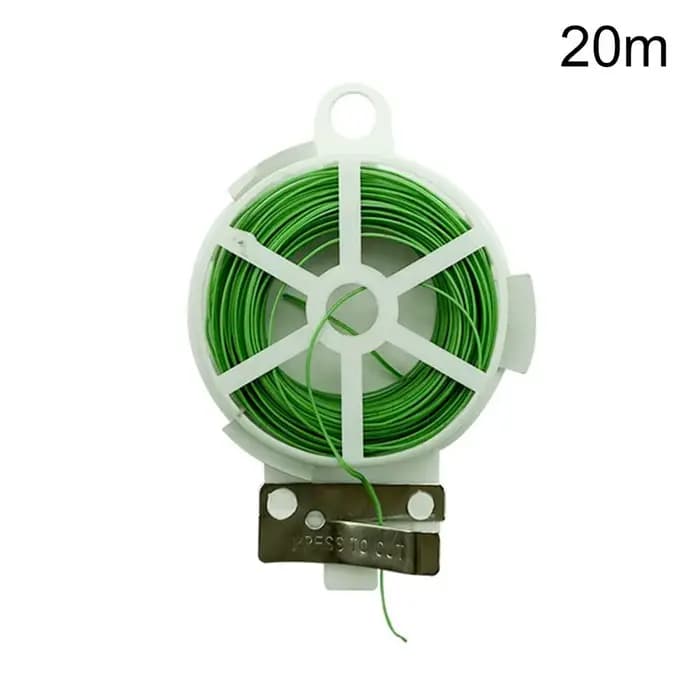 Attache de jardin torsadée avec coupe-fil, fil plastifié vert, support de plantes résistant aux inte
