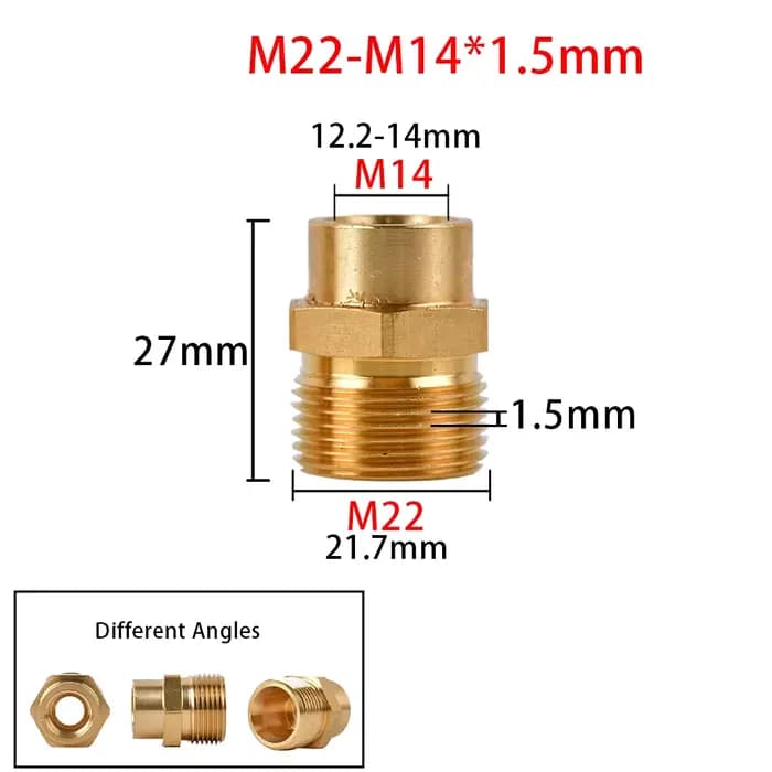 Connecteur de filetage en laiton 3/8 "1/2" M14 M18 M22, adaptateur mâle femelle, connecteur de tuyau