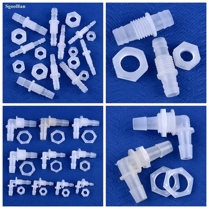 5 ~ 200 pièces de qualité alimentaire PP M5 ~ M16mm G1/8 "~ G1" filetage à écrou hexagonal Aquarium 