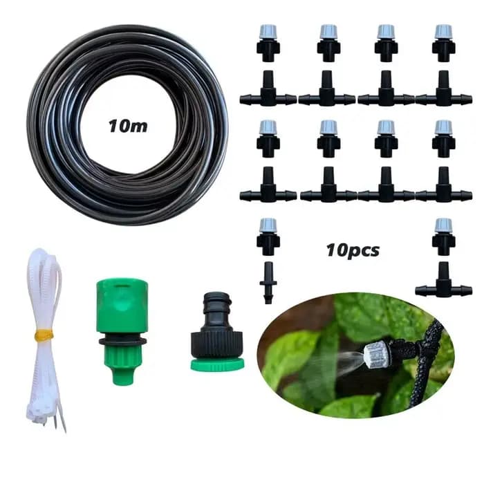 Système d'irrigation de jardin 10 mètres 10 buses pulvérisatrices brumisatrices pour refroidissement