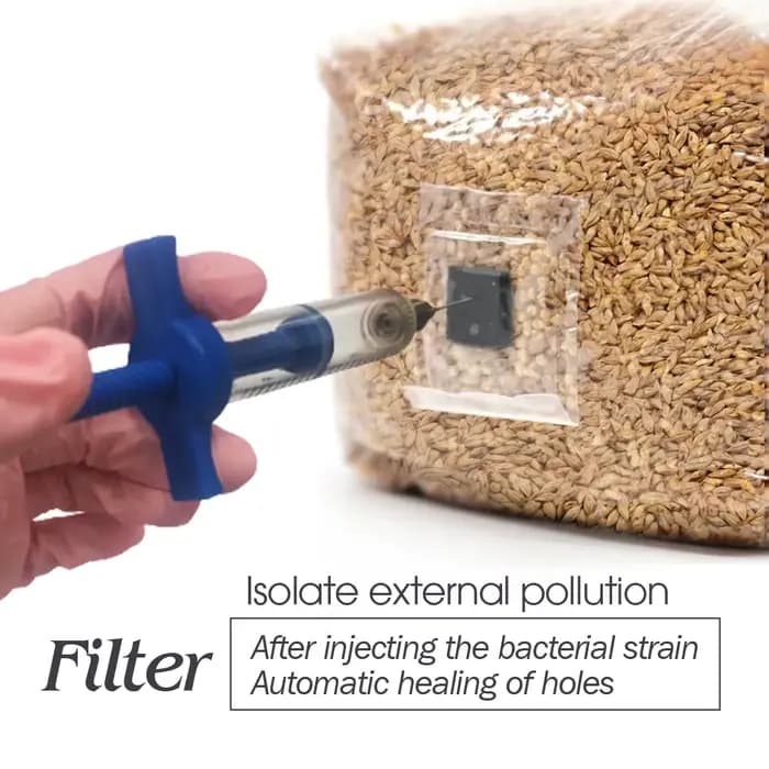 Sac de ponte humide arabisé en PP avec port d'injection d'auto-guérison, patch filtrant de 0,2 μm, s