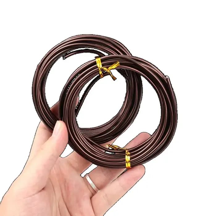 Fils d'aluminium brun pour bonsaï 0,8/1,0/1,5/2,0/2,5/3,0 mm, fil de soutien pour plantes, fil de fo