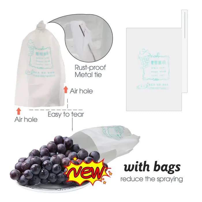 Sacs de Protection de Raisin en Papier Blanc pour Verger, Étanches aux Mites, pour la Culture de Fru