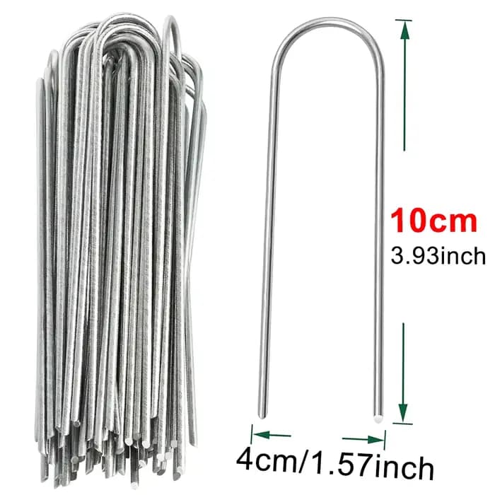 Agrafes de jardin de type U, piquets de tube de clôture robustes, broches Sod, pointe de paysage gal