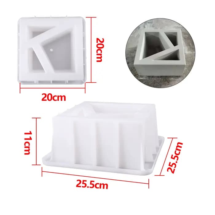 Nouveau ciment Antique brique moule carré jardin mur faisant brique moule 3D sculpture anti-dérapant