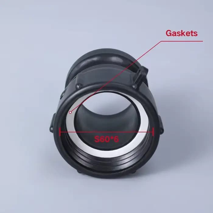 Caméra et rainure en polypropylène IBC A200 épais, adaptateur mâle 2 "x NPT femelle, 1 pièce