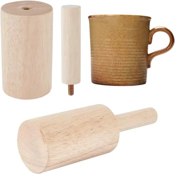 8.6x2.7 pouces tasse outils de poterie PapayaWhip bois poterie outils avec poignée poterie outils en