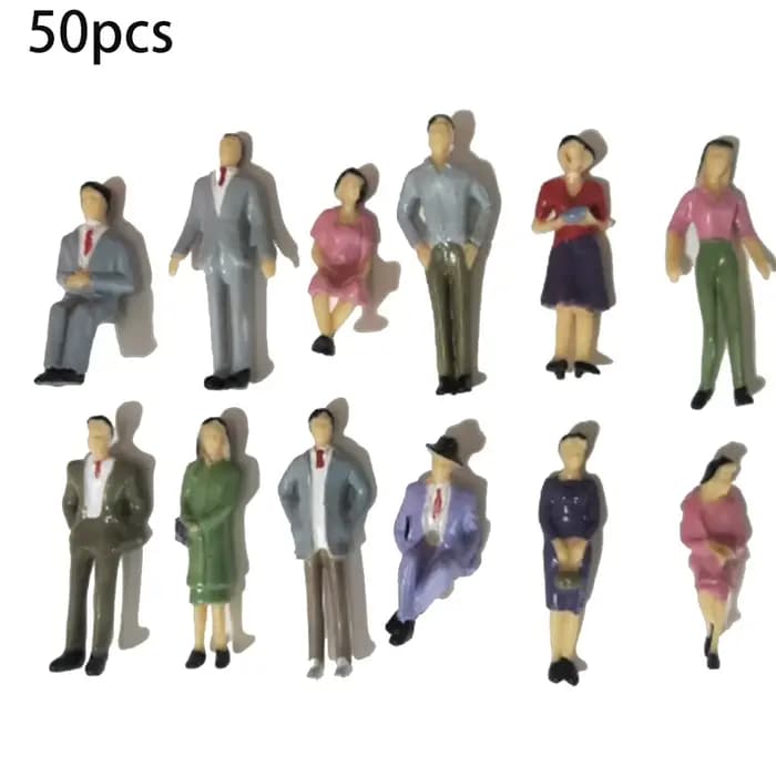 Figurines de personnes en plastique, échelle 1:32, 50 pièces, modèle de construction de passagers, p