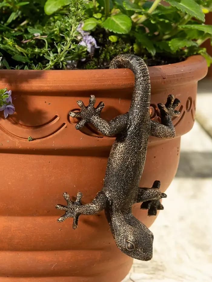Figurine de jardinière Gecko pour décoration de jardin, ornement d'art décoratif, jardinière de cour