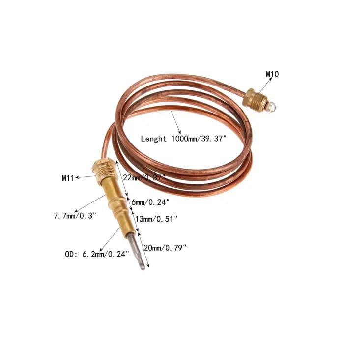 Thermocouple à gaz universel 27,5 pouces (M11, M10), poêle à gril pour foyer, pour barbecue, chauffa