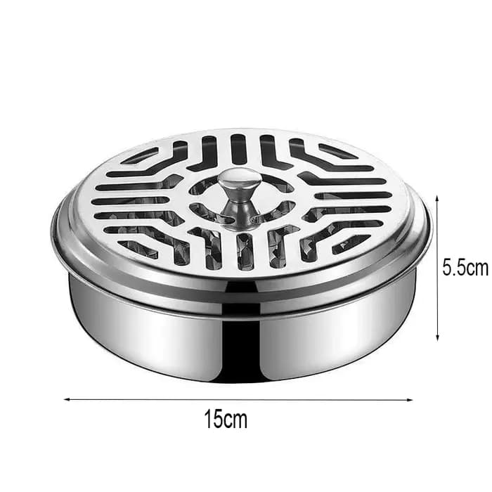 Support pour spirales anti-moustiques en acier inoxydable avec couvercle, boîte ronde en fer forgé p