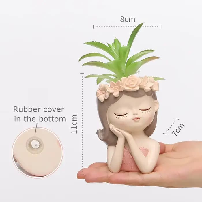 Pot de fleur de fille mignonne pour plantes succulentes, jardinières décoratives, Pots de jardin de 