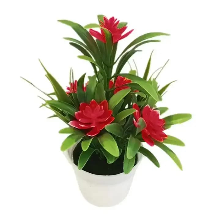 Simulation artificielle en pot, fausses plantes jaunes, rouges, Orange, roses, violettes, fleurs, dé