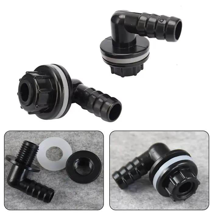 Buse de tuyau de connecteur coudé de 3/8 "à 14mm, pour réservoir d'eau, Joints de tuyau d'aquarium, 