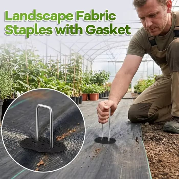 Piquets de jardin en acier galvanisé en forme de U avec joints d'étanchéité, pour aménagement paysag