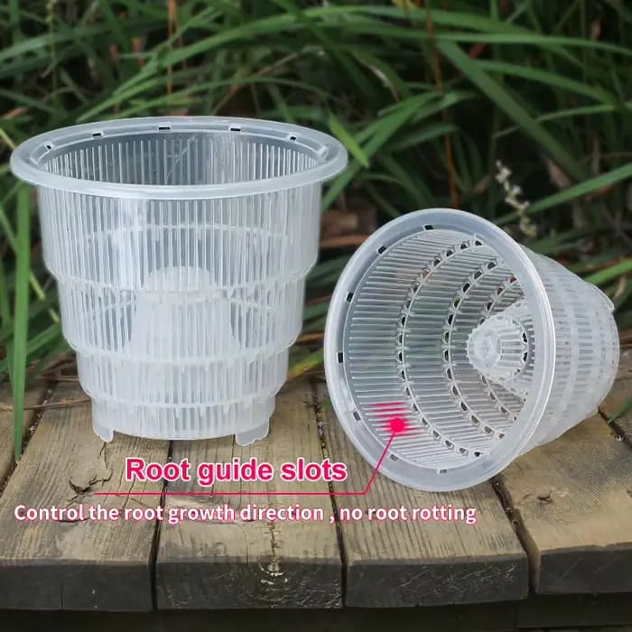 Pot en maille pour décoration de la maison, Pots d'orchidées transparents avec trous, Pot de plantes