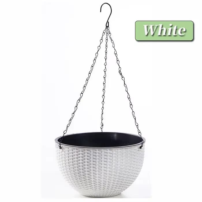 Pot de fleur suspendu en plastique, Style européen, motif nid d'abeille, Imitation rotin, panier sus