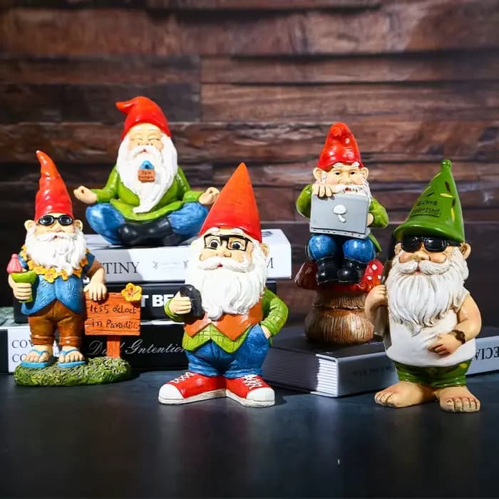 Statue de Gnome de jardin en résine, mignon, Zen, vilain, drôle, nains, magasin, ornements de pelous