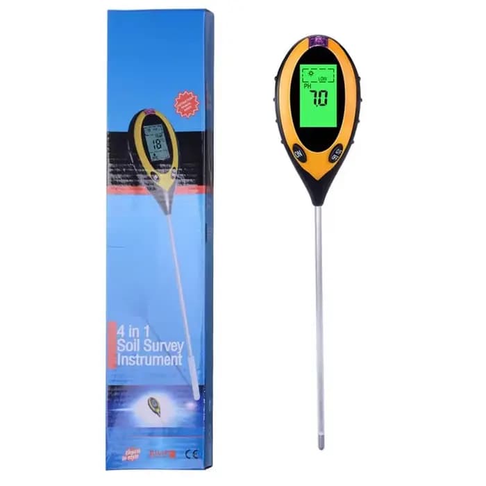 Testeur de sol 4 en 1 pour la mesure du pH, de l'humidité, de la température et de l'intensité lumin