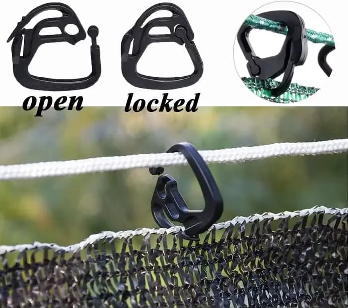 Clips de fixation en plastique pour toile d'ombrage, crochets de suspension, pinces à boucle pour fi