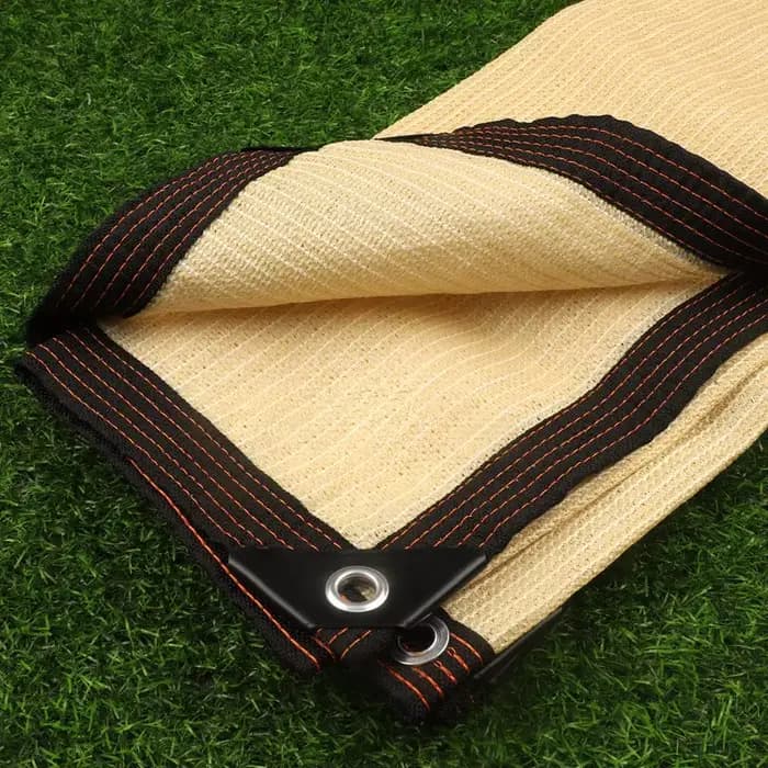 Filet pare-soleil beige en HDPE vierge 85-90% d'ombrage, écran de balcon, tissu anti-UV extérieur, f