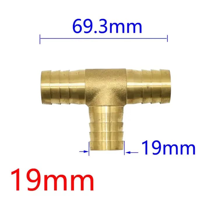 Connecteur de tuyau en laiton en forme de T, tuyau à 3 voies, connecteur barbelé en cuivre, adaptate