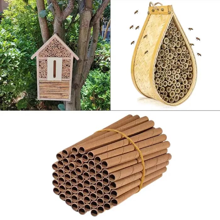 50 Tubes nidification pour pollinisateurs jardin, maison d'abeille, cadeau pour apiculteurs, livrais