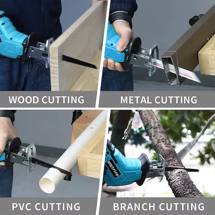Scie sauteuse sans fil à vitesse réglable, scie à chaîne pour couper le bois, le métal, les tuyaux e