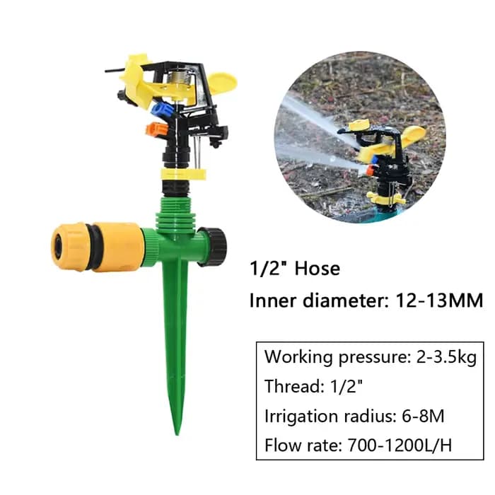 Arroseurs rotatifs pour pelouse de jardin, filetage 1/2 "3/4", automatique à 360 degrés, buse d'irri