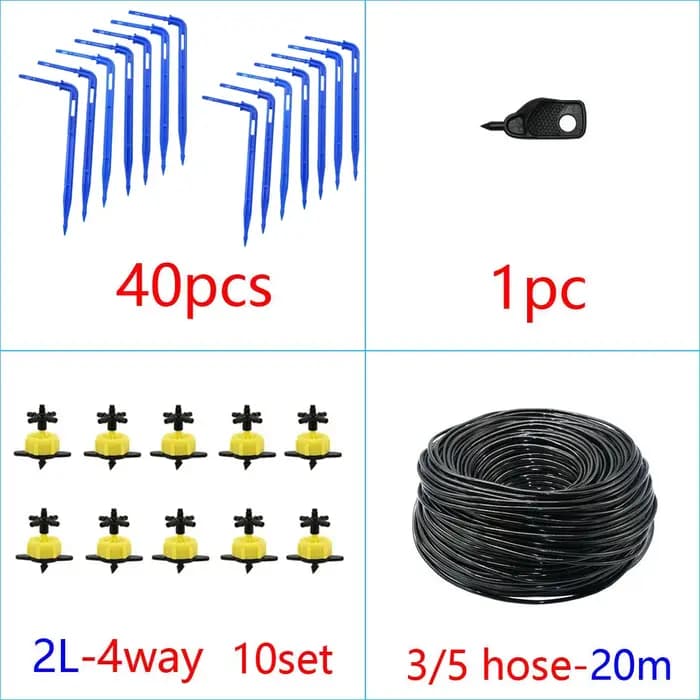 Système d'irrigation goutte-à-goutte, 2L, 4L, 8L, 2/4 voies, flèche, connecteur compte-gouttes, sépa