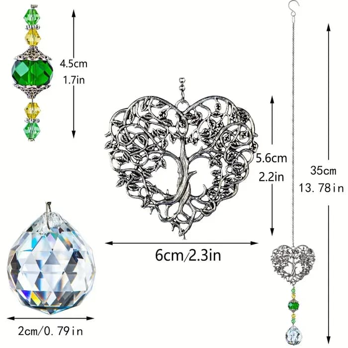 Attrape-soleil en cristal, pendentif arbre de vie, décorations de fenêtre de jardin de maison, tentu
