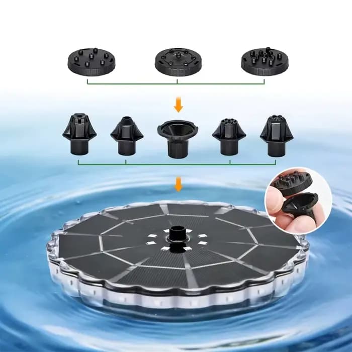Pompe de fontaine flottante solaire avec lumière LED colorée pour jardin extérieur, bassin, piscine,