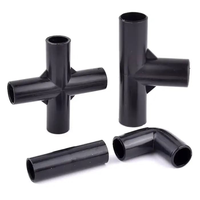 Connecteur de tuyau en PVC noir 8 ~ 19mm, coude droit, Joint à quatre voies, bricolage, tente d'étag