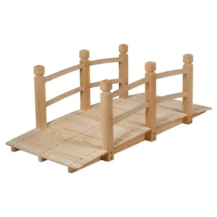 Pont de jardin extérieur en bois massif