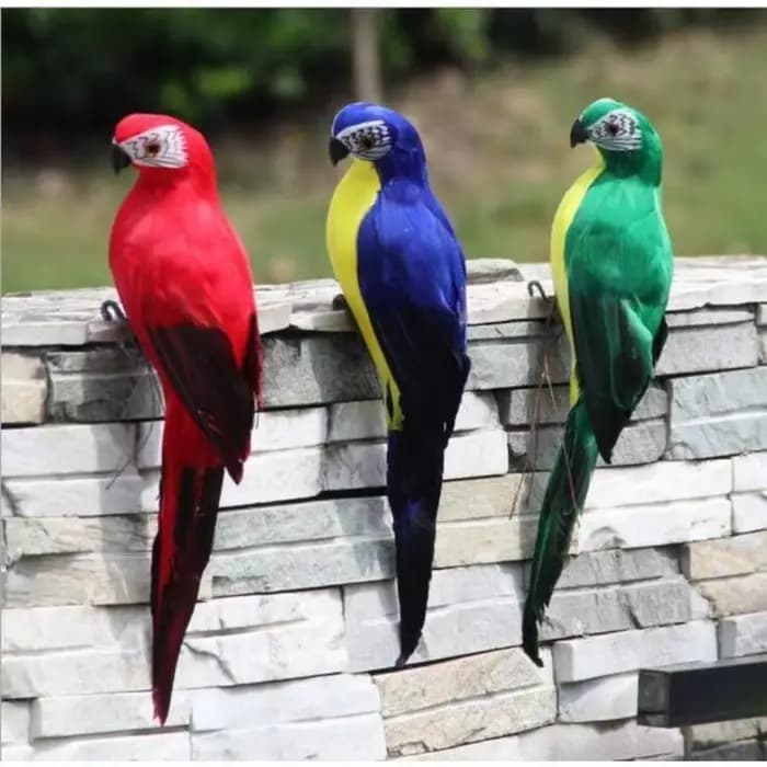 Simulation créative faite à la main 25/35cm, perroquet, Animal, oiseau, accessoires de jardin, décor