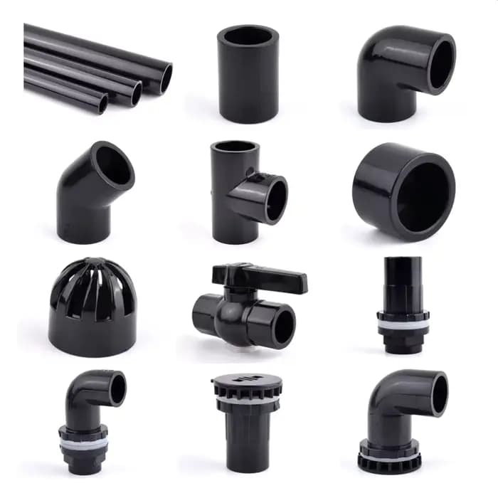 Connecteur de tuyau en PVC noir, 20 ~ 50mm, tuyau UPVC, coude d'eau de jardin, Joint en T, réservoir
