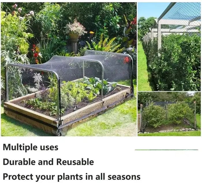 Filet à oiseaux robuste-filet anti-oiseaux noir filet de protection pour cerfs filet de jardin pour 