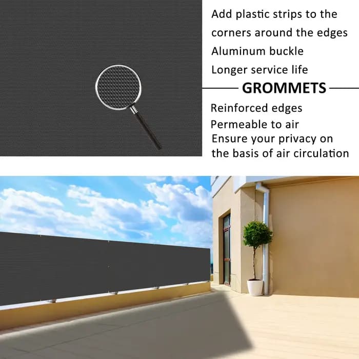 Filet de clôture de confidentialité pour balcon, couverture d'ombrage en maille respirante pour abri
