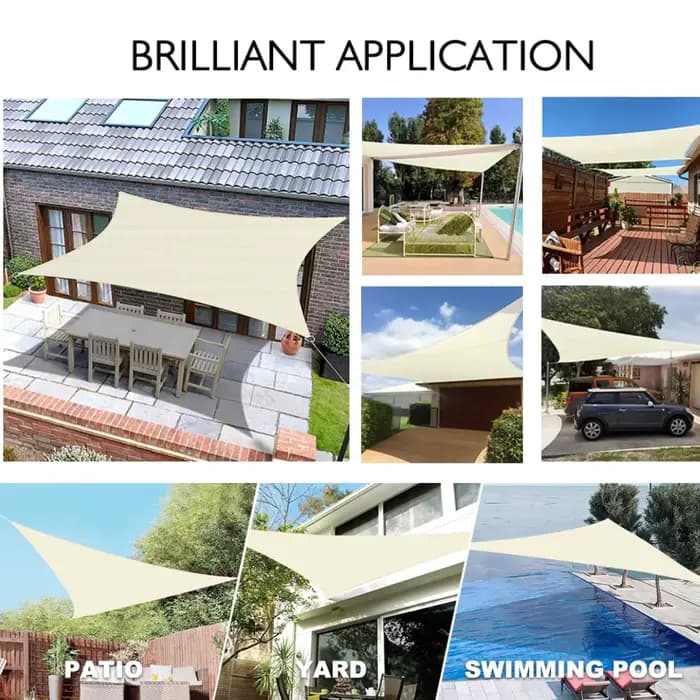 Voile d'ombrage beige, imperméable, pour jardin extérieur, Patio, fête, bloc UV 98%, auvent de prote