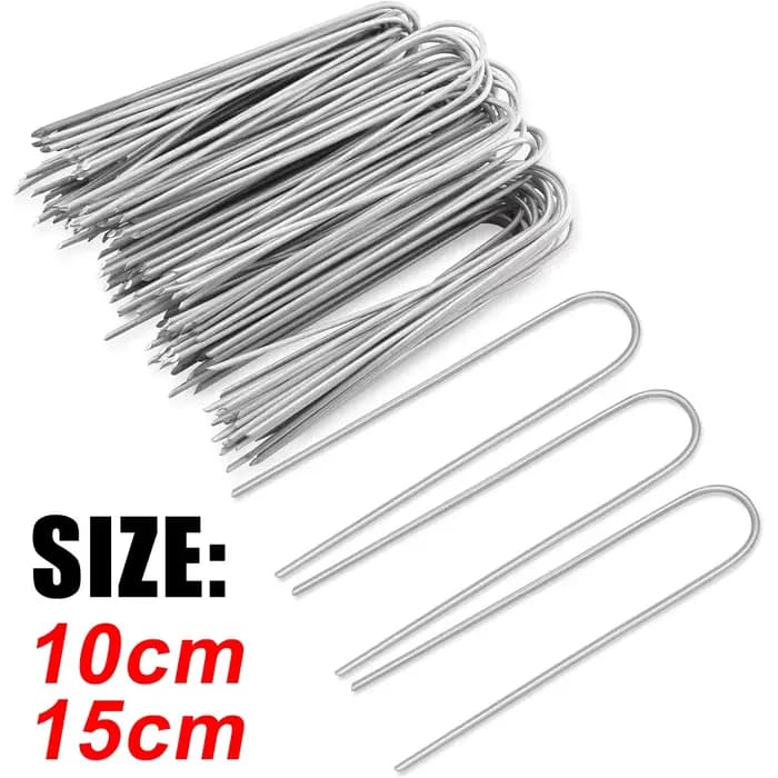 Agrafes de jardin de type U, piquets de tube de clôture robustes, broches Sod, pointe de paysage gal