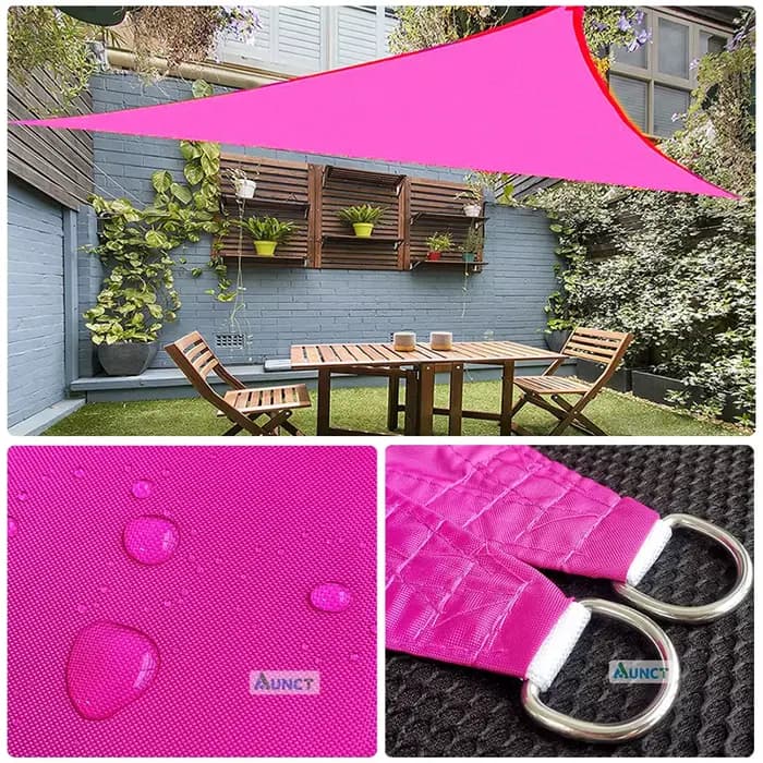 Voile pare-soleil étanche Rose rouge 420D carré Rectangle Triangle jardin terrasse auvent piscine om