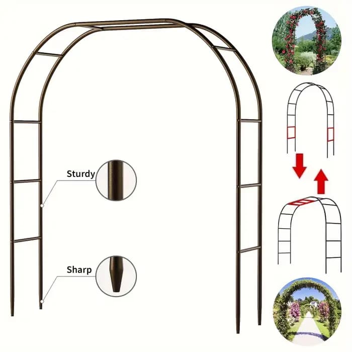 1 pièce, arc de jardin en métal, arc de jardin à cadre en acier robuste de grande taille de 100 pouc